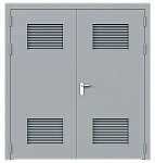 Дверь техническая двупольная глухая ДМ2-П2 правая с вентиляционной решеткой