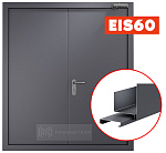 Дверь противопожарная двупольная глухая ДПМ EIS-60 (порог 14 мм)