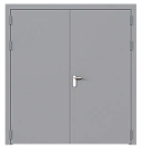 Дверь техническая двупольная глухая ДМ2-П2 правая с выпадающим порогом