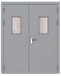 Дверь техническая двупольная остекленная ДМО2-П3 правая (порог 14 мм)