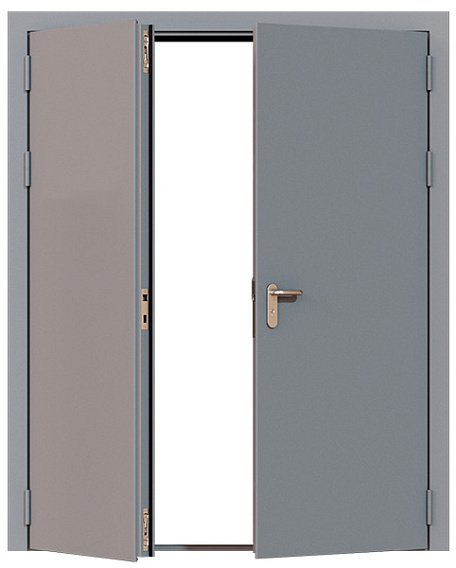 Дверь техническая двупольная глухая ДМ2-П3 правая (порог 14 мм)